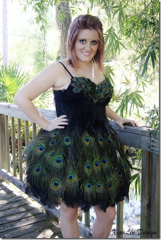 Peacock feather dress